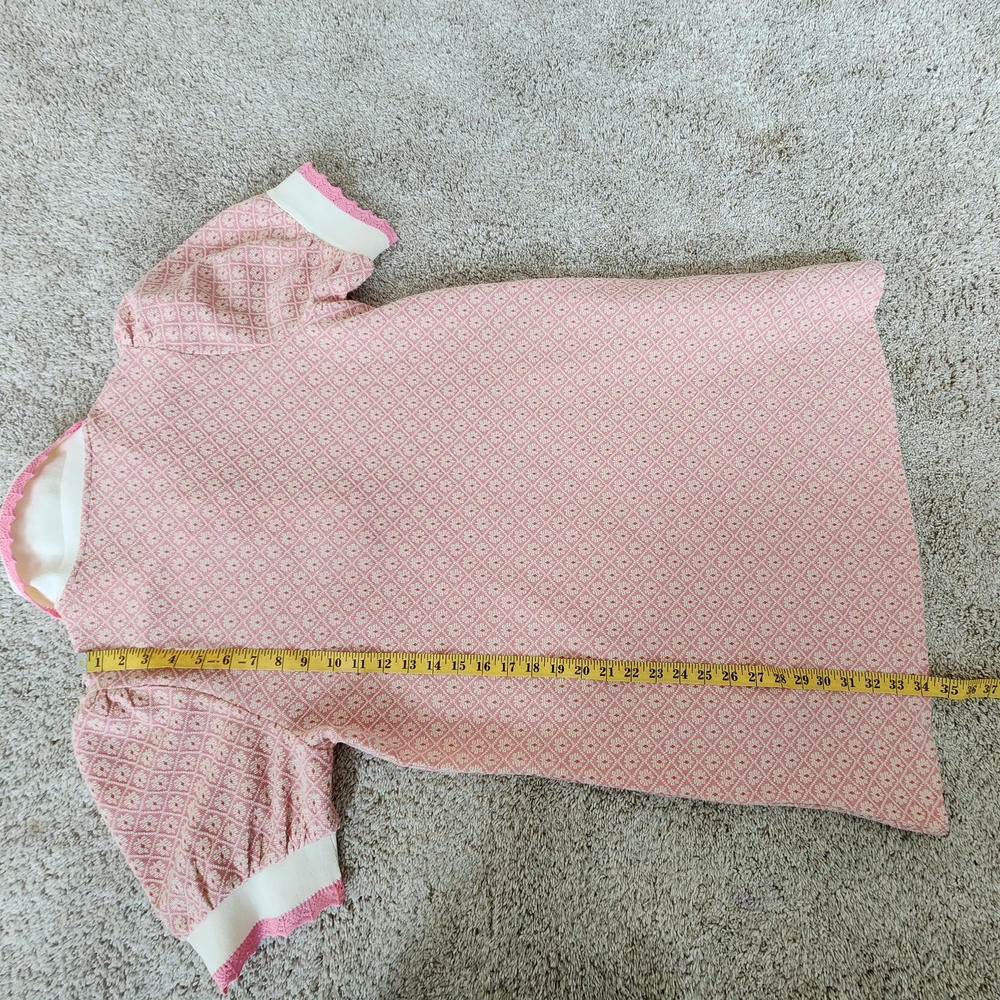entro Pink and White Textured Polo Dress - Picture 8 of 8